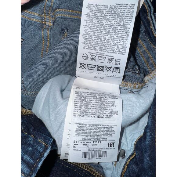 MNG by Mango  Flared Mid-Rise Jeans in Dark Blues‎ size 4 NEW - Picture 8 of 10